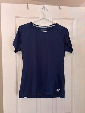 Navy Blue Performance Running Shirt | Moisture-Wicking Athletic Gym Tee (Large)